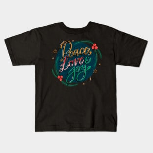 Peace Love And Joy Kids T-Shirt